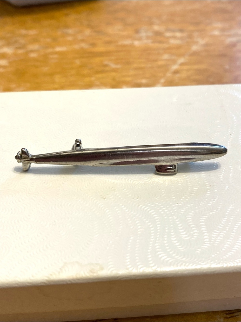 Vintage Silver Submarine Brooch 90s Military Steampunk